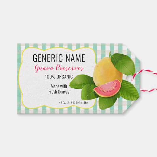 グアバフルーツキャニング瓶ラベル ギフトタグ (正面(横))