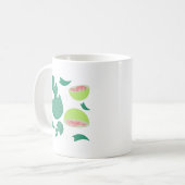 グアバ ピンク グリーン フルーツ コーヒーマグカップ (正面左)
