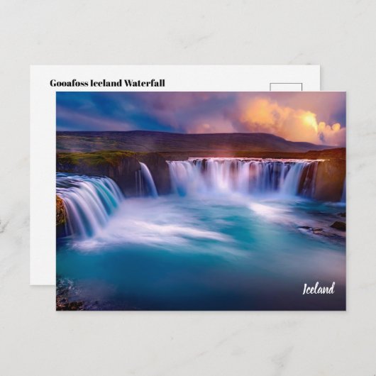 グアフソスアイスランドウォーターフォール葉書 ポストカード (正面/裏面)