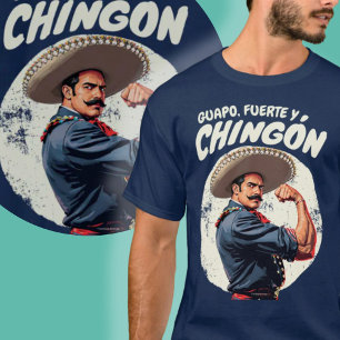 グアポ,フエルテ, Yチンゴンメキシカーノスペインのレトロ Tシャツ