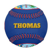 グアマニア国旗、グアム、モノグラム/野球ボール 野球ボール (正面)