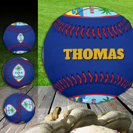 グアマニア国旗、グアム、モノグラム/野球ボール 野球ボール