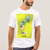 グアムのイラストマップの旅行ポスター Tシャツ (正面)