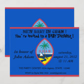 グアムの国旗を使ったベイビーシャワーの招待状 招待状 (正面/裏面)