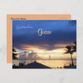 グアムの夕日 ポストカード (正面/裏面)