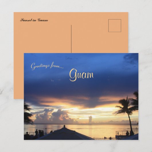 グアムの夕日 ポストカード (正面/裏面)