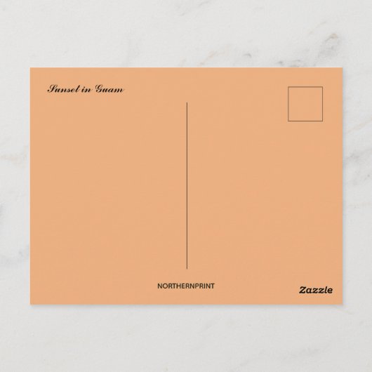 グアムの夕日 ポストカード (裏面)