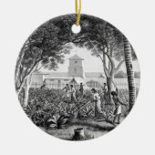 グアムの島: tの庭の仕事の先住民 セラミックオーナメント (正面)