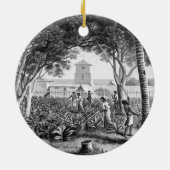 グアムの島: tの庭の仕事の先住民 セラミックオーナメント (裏面)