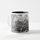 グアムの島: tの庭の仕事の先住民 ツートーンマグカップ (正面左)