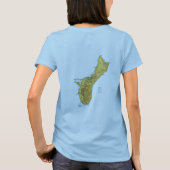 グアムの旗+地図+テキストTシャツ Tシャツ (裏面)