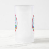 グアムの紋章付き外衣 フロストグラスビールジョッキ (中央)