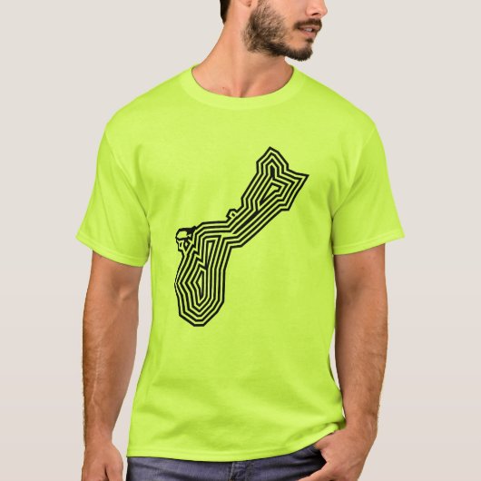 グアムの黒の破烈のティー Tシャツ (正面)