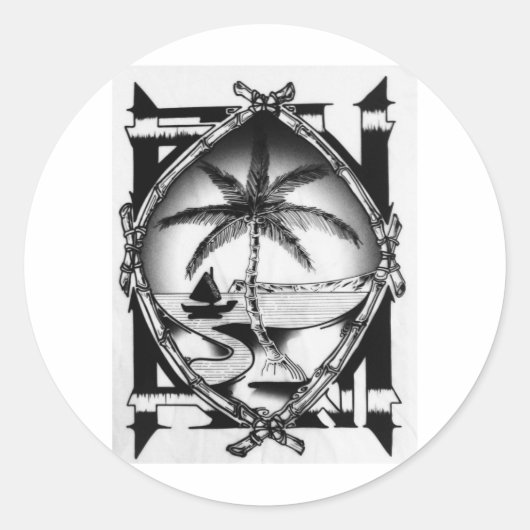 グアムシールの衣類とアクセサリー ラウンドシール (正面)