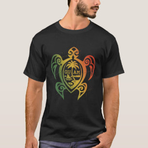 グアムフラグアイランダータートルシャモログアムシールグアマ Tシャツ