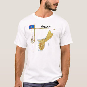 グアムマップ+フラグ+タイトルTシャツ Tシャツ