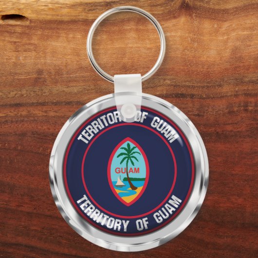 グアムラウンドエンブレム キーホルダー (正面)