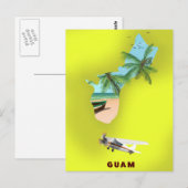 グアム図解入りの、写真付きの地図の旅行ポスター ポストカード (正面/裏面)