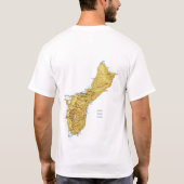 グアム国旗と地図Tシャツ Tシャツ (裏面)