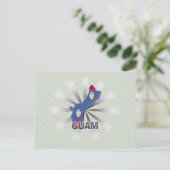 グアム国旗の地図2.0 ポストカード (スタンド正面)