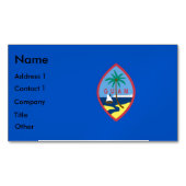 グアム国旗を持つ名刺マグネット マグネット名刺 (正面)