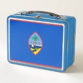 グアム国旗を持つ金属製ステンレスランチボックス メタルランチボックス (正面)