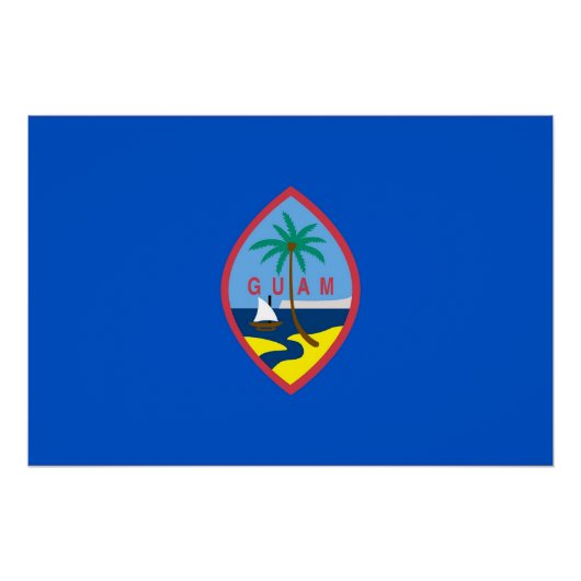 グアム国旗を掲げた愛国的な壁のポスター ポスター (正面)