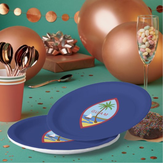 グアム国旗 ペーパープレート (複数)