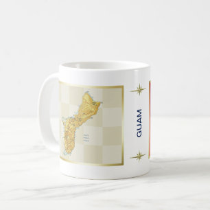 グアム国旗+マグカップ地図 コーヒーマグカップ