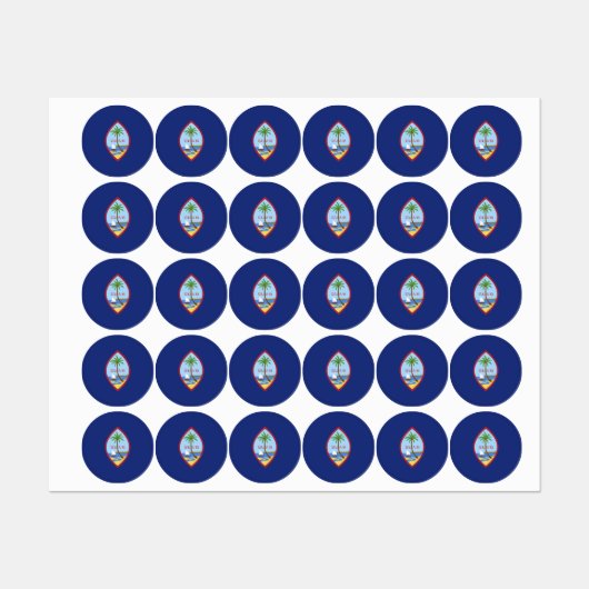 グアム国旗 ラベル (シート)