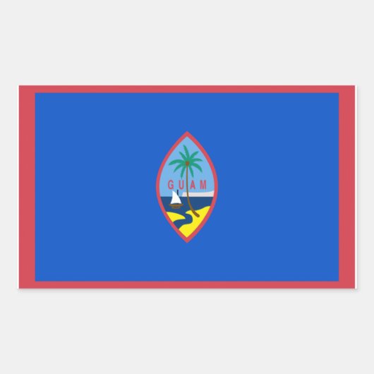 グアム国旗 長方形シール (正面)