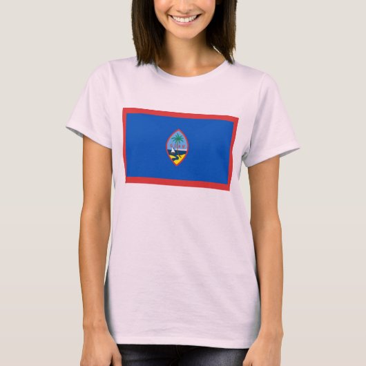 グアム国旗x地図Tシャツ Tシャツ (正面)