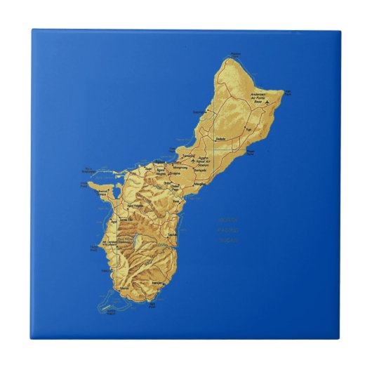 グアム島の地図タイル タイル (正面)