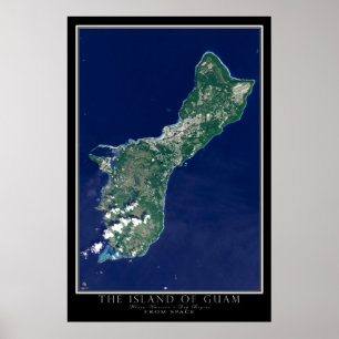 グアム島宇宙衛星地図 ポスター