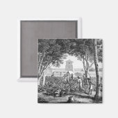 グアム島：先住民の庭での仕事 マグネット (正面/裏面)