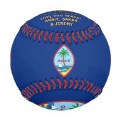 グアム最高のパパ、愛国的な米国、グアマニア国旗 野球ボール (正面)