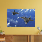 グアム近郊の空軍F-22ラプター キャンバスプリント (インサイチュ (リビング))