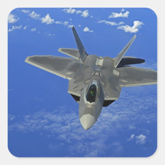 グアム近郊の飛行中の米国空軍F-22ラプター スクエアシール (正面)
