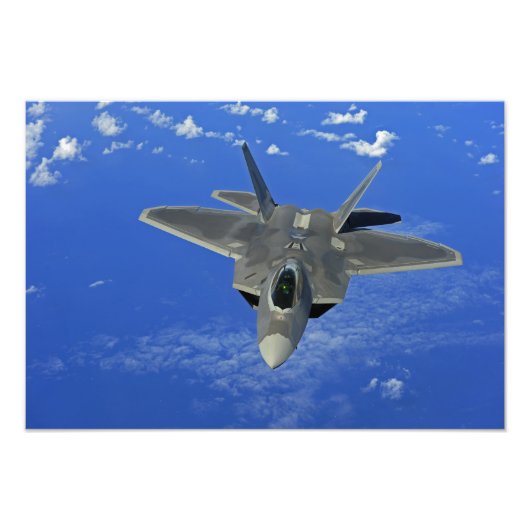 グアム近郊の飛行中の米国空軍F-22ラプター フォトプリント            (正面)