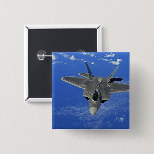 グアム近郊の飛行中の米国空軍F-22ラプター 缶バッジ (正面&裏面)
