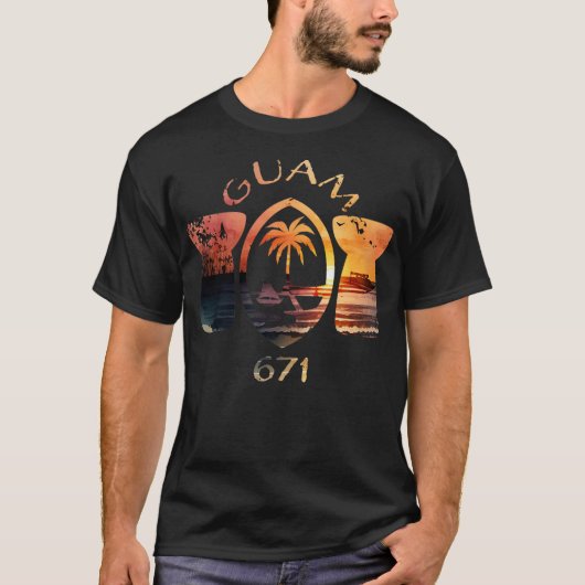 グアム671ラテ石 Tシャツ (正面)