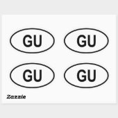 グアム"GU" 楕円形シール (シート)