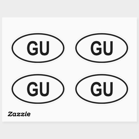グアム"GU" 楕円形シール (シート)