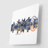 グアヤキルスカイライン スクエア壁時計 (傾斜)