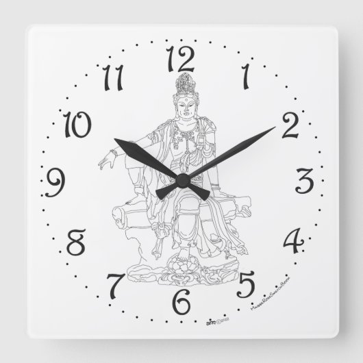 グアンインスクエアウォールクロック スクエア壁時計 (正面)