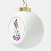 グアンイン菩薩像オンロータス セラミックボールオーナメント (右)