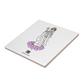 グアンイン菩薩像オンロータス タイル (側面)