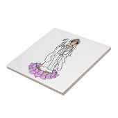 グアンイン菩薩像オンロータス タイル (側面)