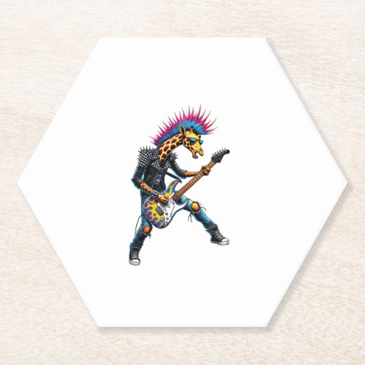 グイおもしろいットのロックンロールゴシックキリン・パンク・キリン ペーパーコースター (正面)