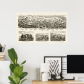 グイズビル, OHパノラママップ – 1875 ポスター (ホームオフィス)